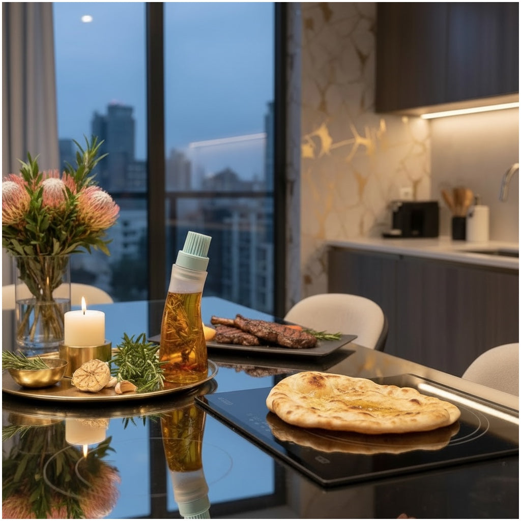 2-in-1 Silicone Oil Dispenser Bottle with Silicone Basting Brush – Controlled Drip Design(Set of 2)