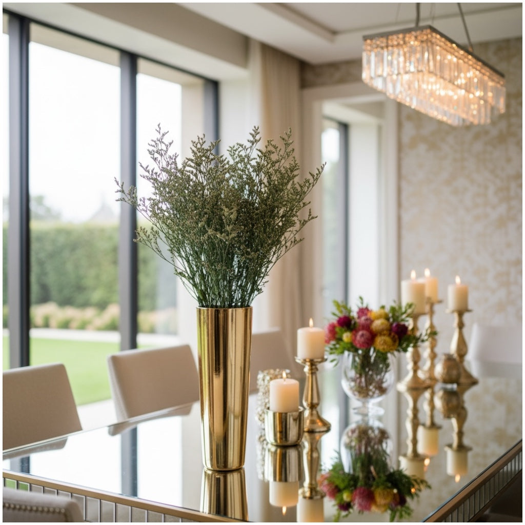Real Preserved Elegant Caspia Stems -Dried Natural Floral Decor 70cm