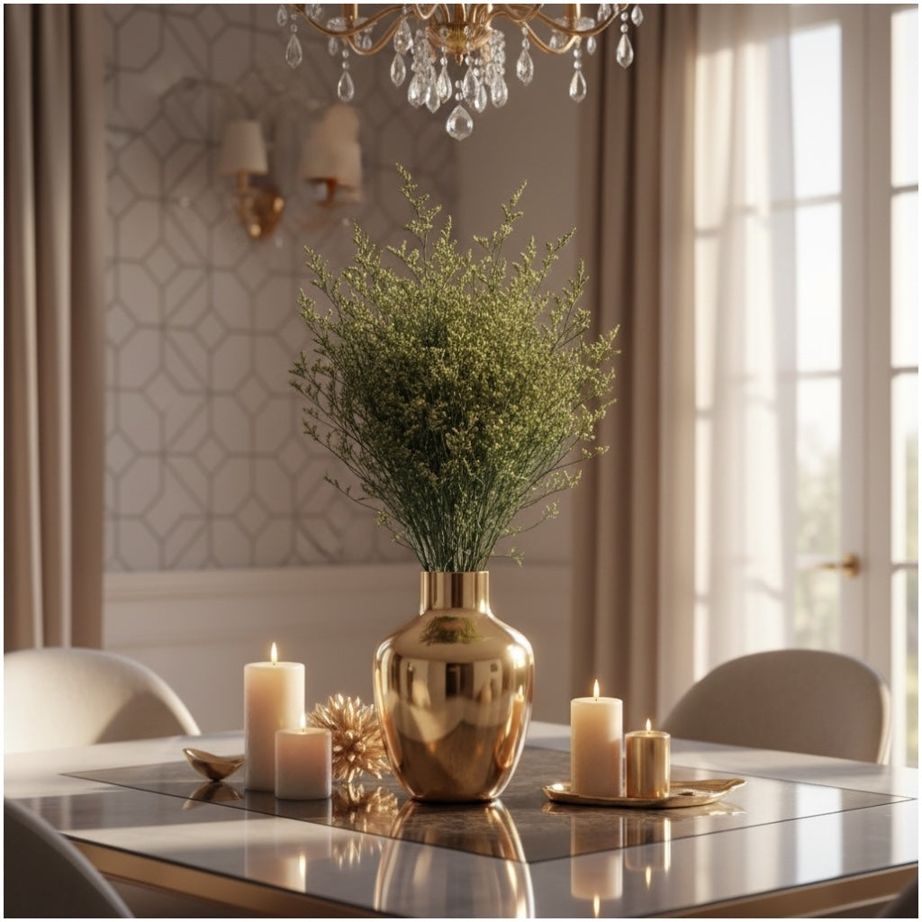 Real Preserved Elegant Caspia Stems -Dried Natural Floral Decor 70cm