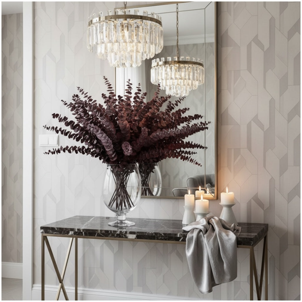 Elegant Burgundy Preserved Eucalyptus Stems – Modern Statement Déco