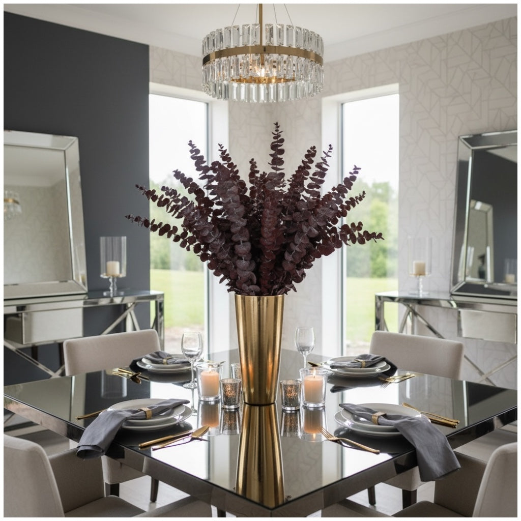 Elegant Burgundy Preserved Eucalyptus Stems – Modern Statement Déco