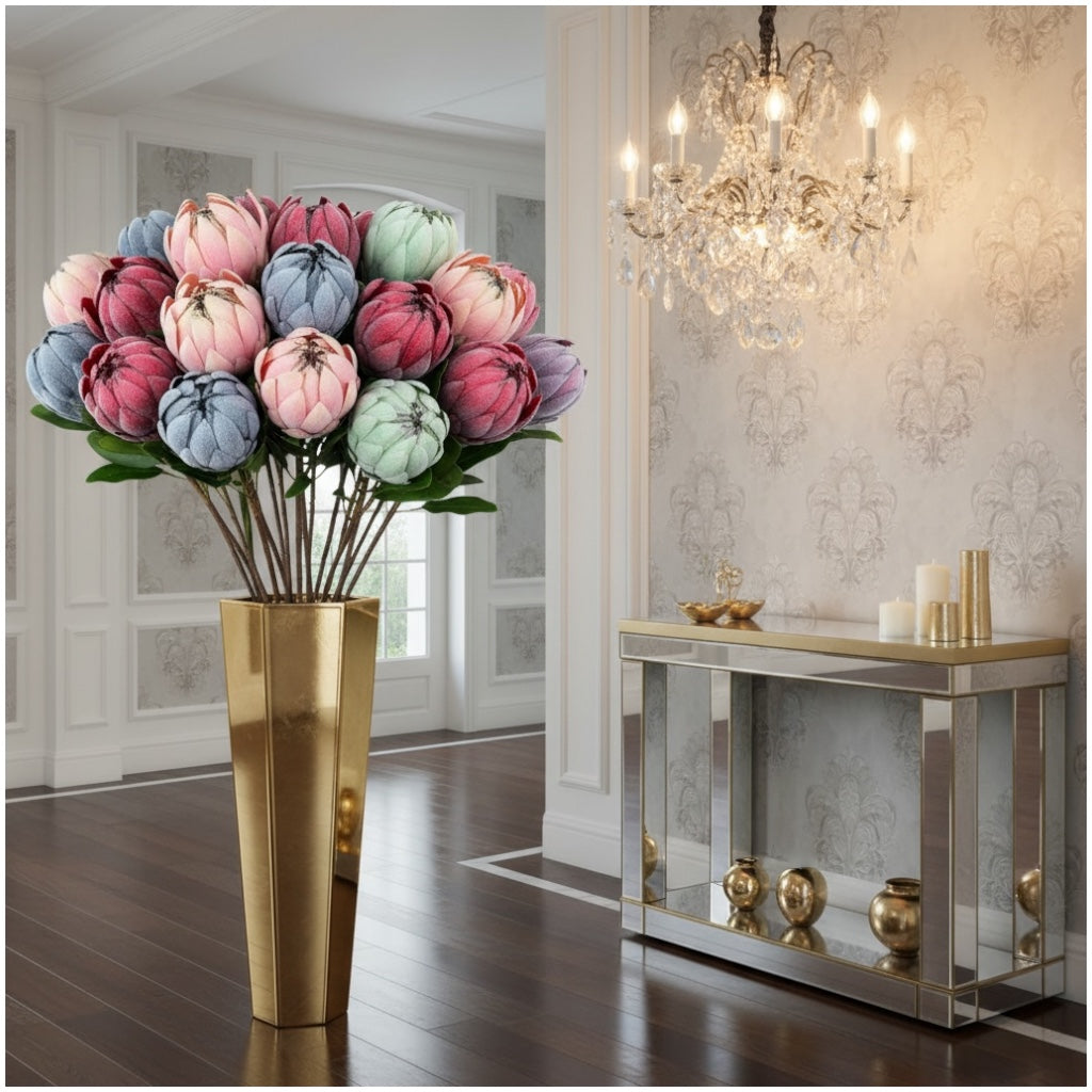 Protea Statement Bouquet – Luxury High End 12-Stem Decorative Arrangement