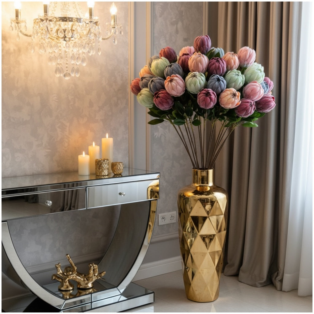 Protea Statement Bouquet – Luxury High End 12-Stem Decorative Arrangement