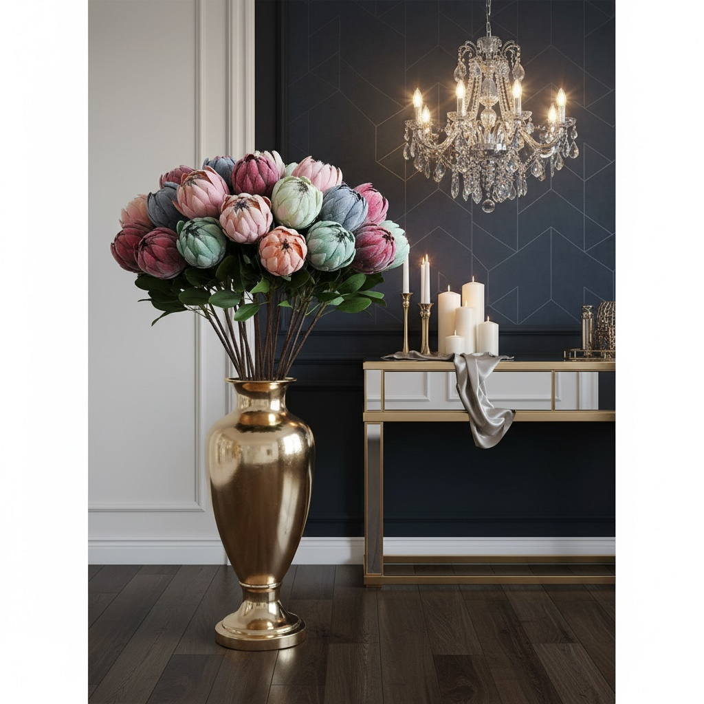 Protea Statement Bouquet – Luxury High End 12-Stem Decorative Arrangement