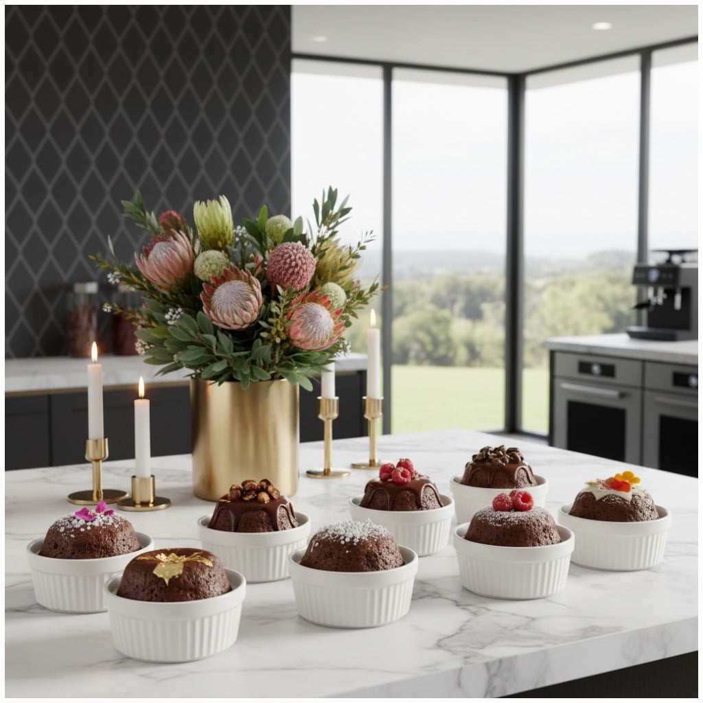 Porcelain Dessert Ramekins Set of 8 – 160ml White Oven-Safe Bowls