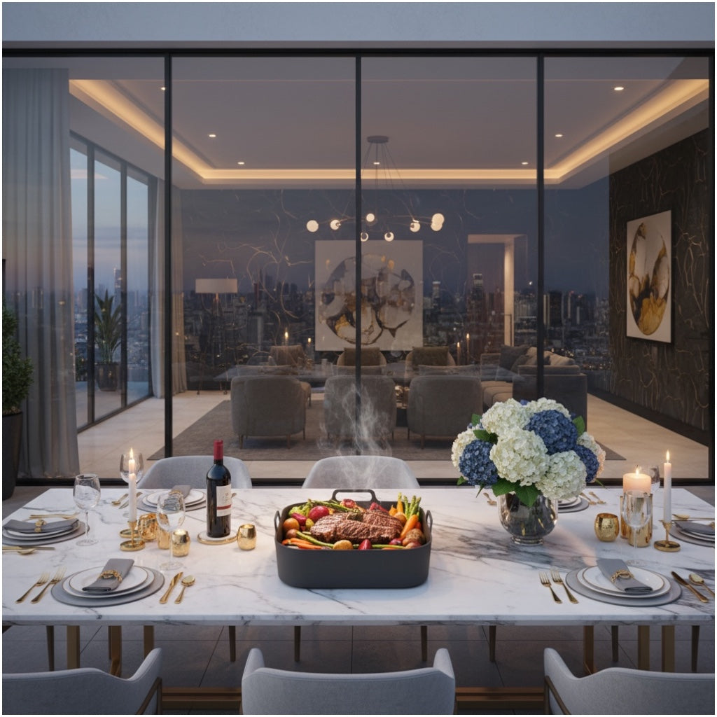 Essential Food Grade Silicone Air Fryer–Non-Stick and Reusable (Grey 19cm)