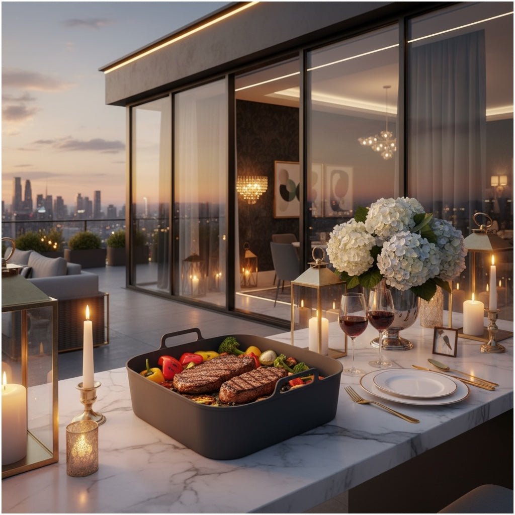 Essential Food Grade Silicone Air Fryer–Non-Stick and Reusable (Grey 19cm)