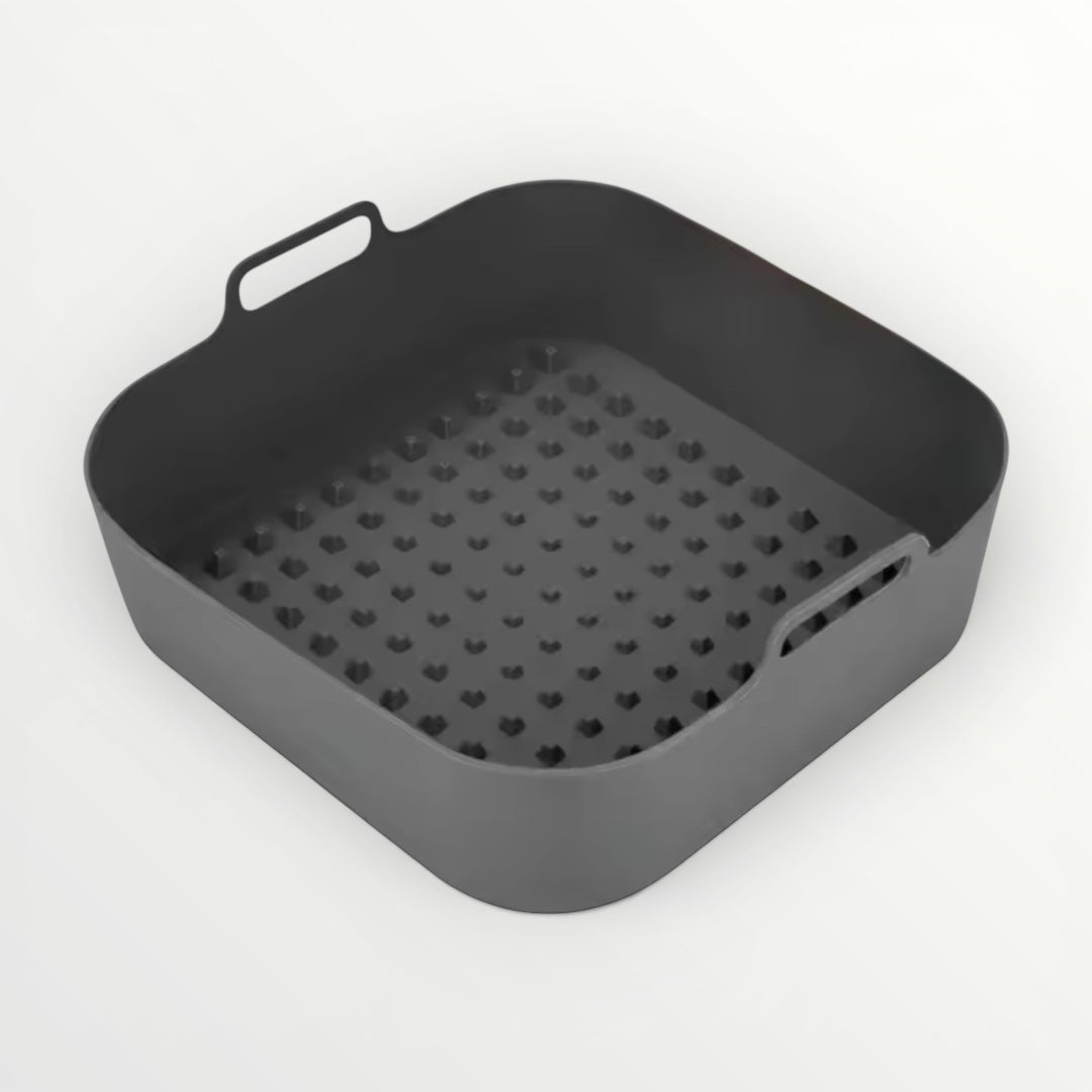 Essential Food Grade Silicone Air Fryer–Non-Stick and Reusable (Grey 19cm)