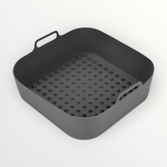 Essential Food Grade Silicone Air Fryer–Non-Stick and Reusable (Grey 19cm)