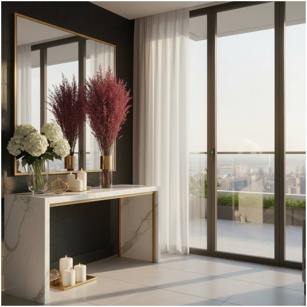 Preserved Elegant Caspia Stems – Dried Natural Floral Bouquet 80cm – Maroon