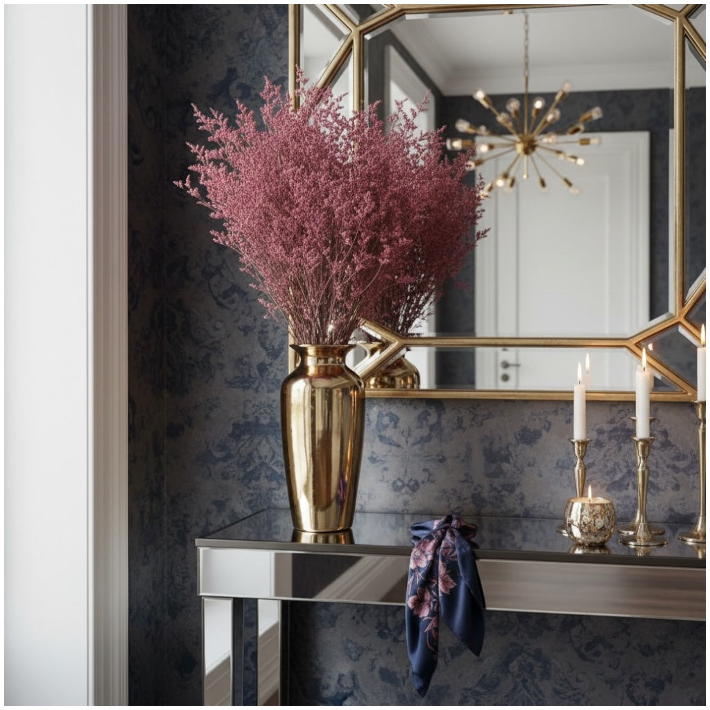 Preserved Elegant Caspia Stems – Dried Natural Floral Bouquet 80cm – Maroon