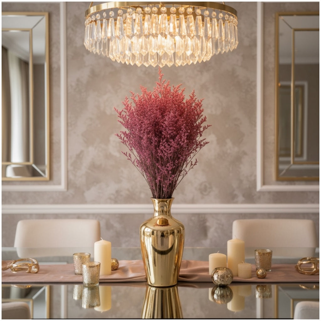 Preserved Elegant Caspia Stems – Dried Natural Floral Bouquet 80cm – Maroon