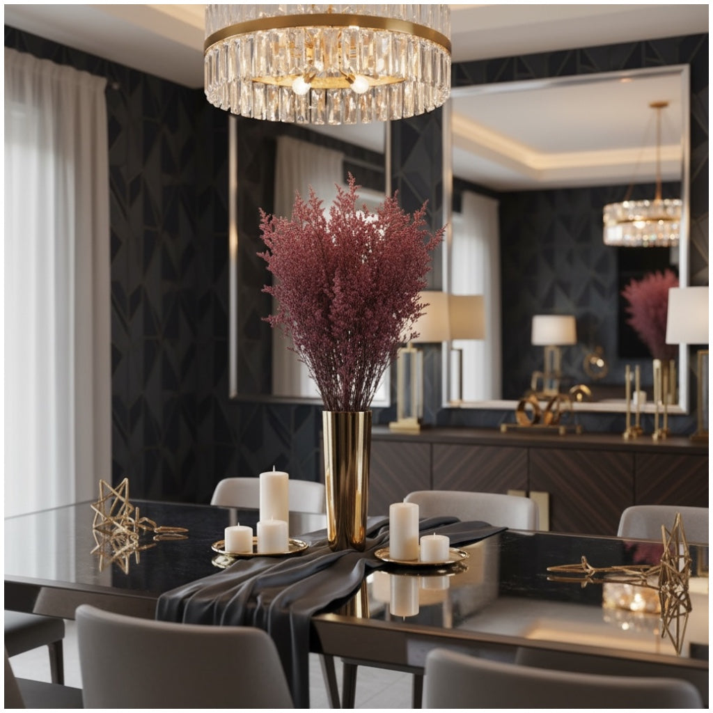 Preserved Elegant Caspia Stems – Dried Natural Floral Bouquet 80cm – Maroon