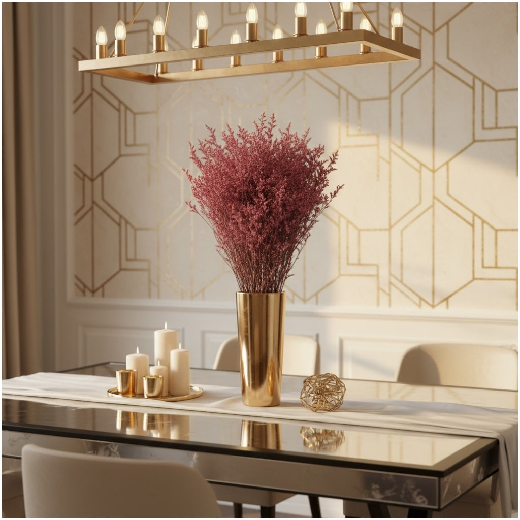 Preserved Elegant Caspia Stems – Dried Natural Floral Bouquet 80cm – Maroon