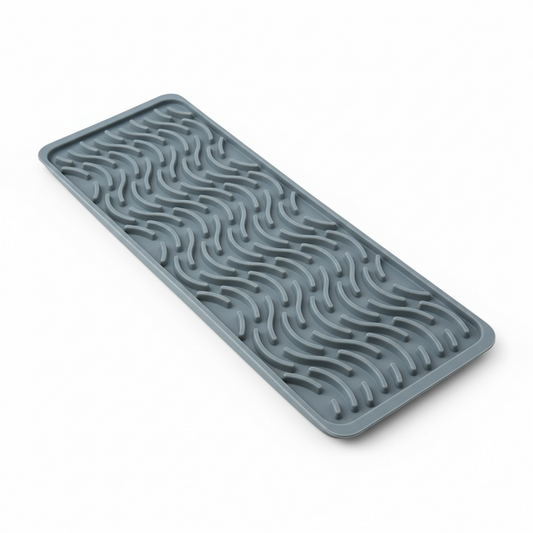 Premium Silicone Drying Mat – Non-Slip Kitchen Grey Dish Mat - 42 x 15 cm