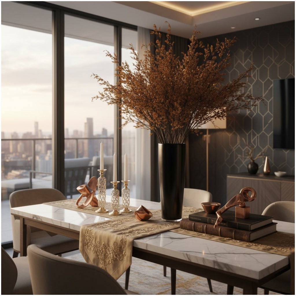 Elegant Preserved Caspia Stems–70cm Decorative Dried Floral Bouquet- Brown