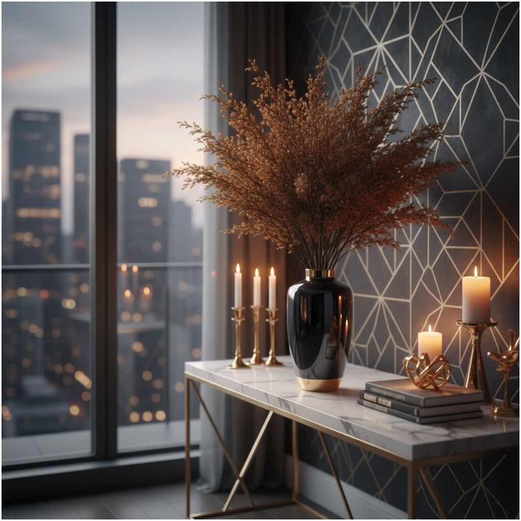 Elegant Preserved Caspia Stems–70cm Decorative Dried Floral Bouquet- Brown