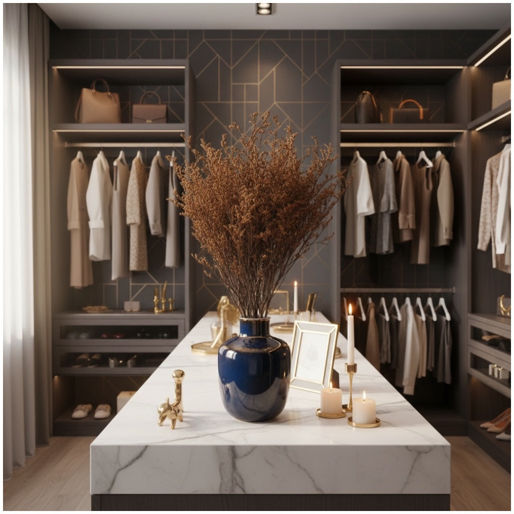 Elegant Preserved Caspia Stems–70cm Decorative Dried Floral Bouquet- Brown