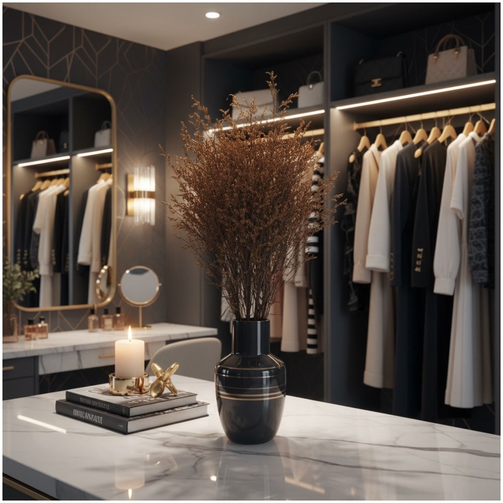 Elegant Preserved Caspia Stems–70cm Decorative Dried Floral Bouquet- Brown