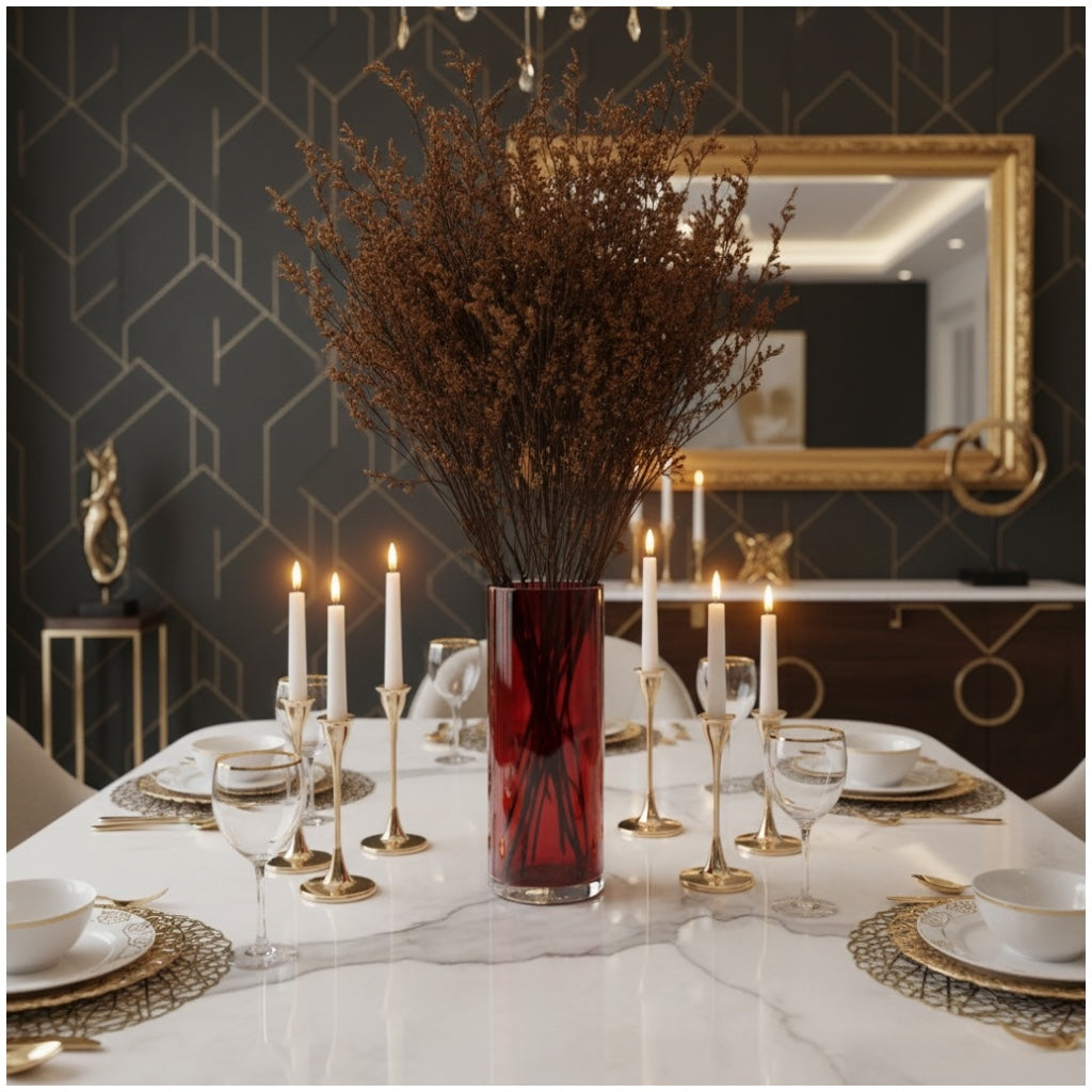 Elegant Preserved Caspia Stems–70cm Decorative Dried Floral Bouquet- Brown