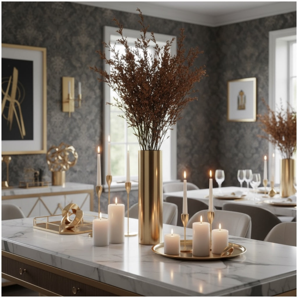 Elegant Preserved Caspia Stems–70cm Decorative Dried Floral Bouquet- Brown