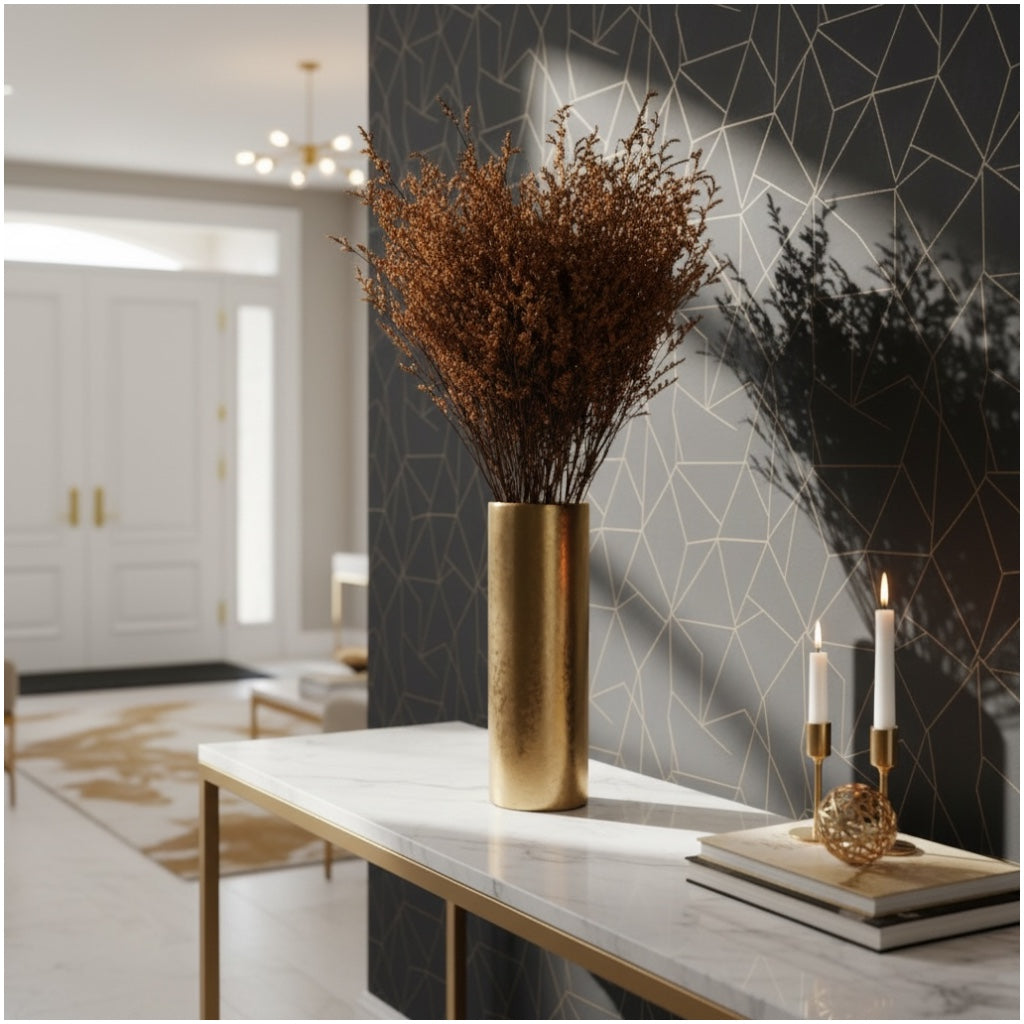 Elegant Preserved Caspia Stems–70cm Decorative Dried Floral Bouquet- Brown