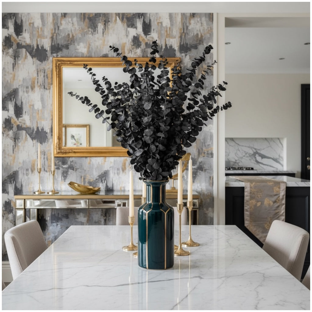 Preserved Eucalyptus Leaves – Elegant Natural Decorative Dried Stem Bouquet