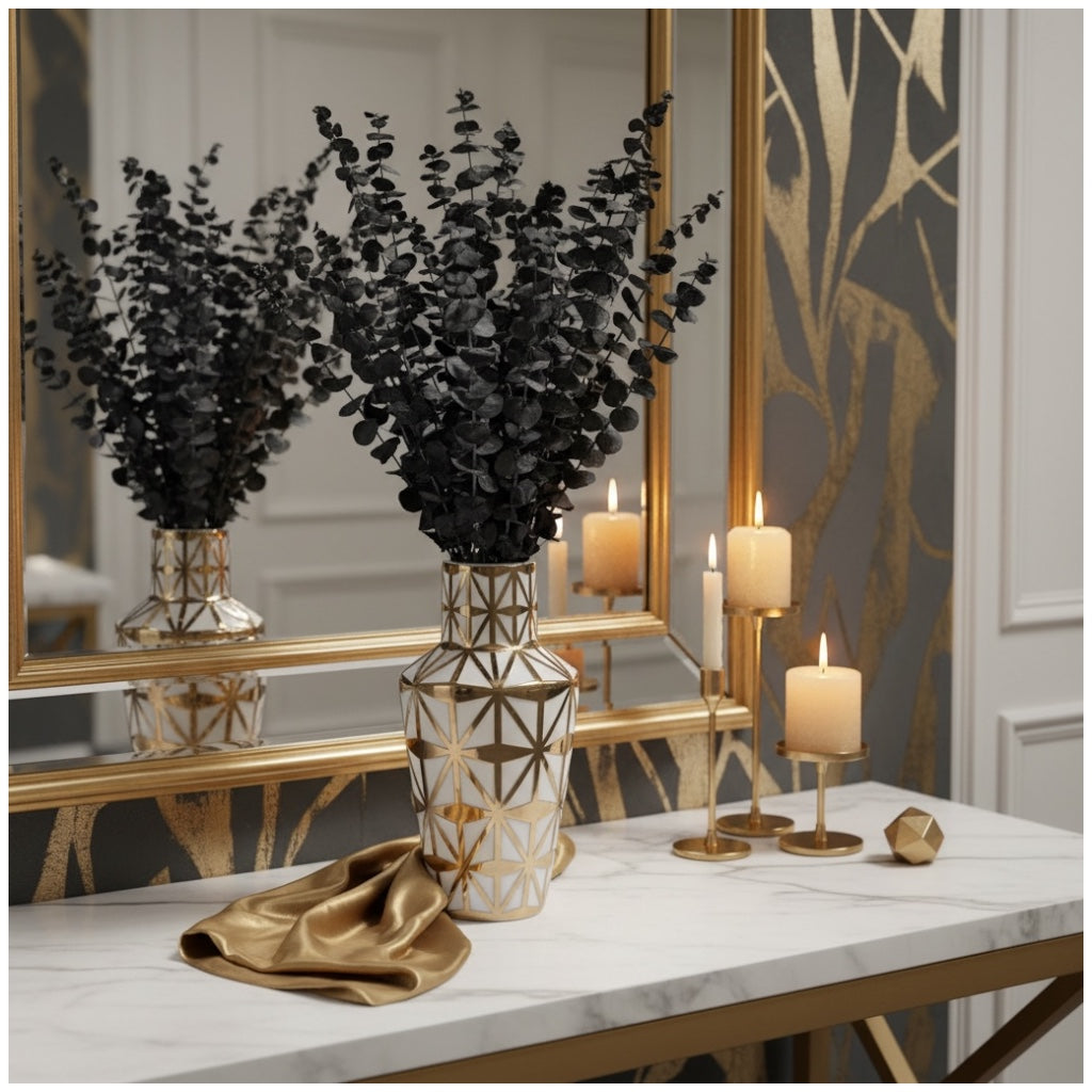 Preserved Eucalyptus Leaves – Elegant Natural Decorative Dried Stem Bouquet