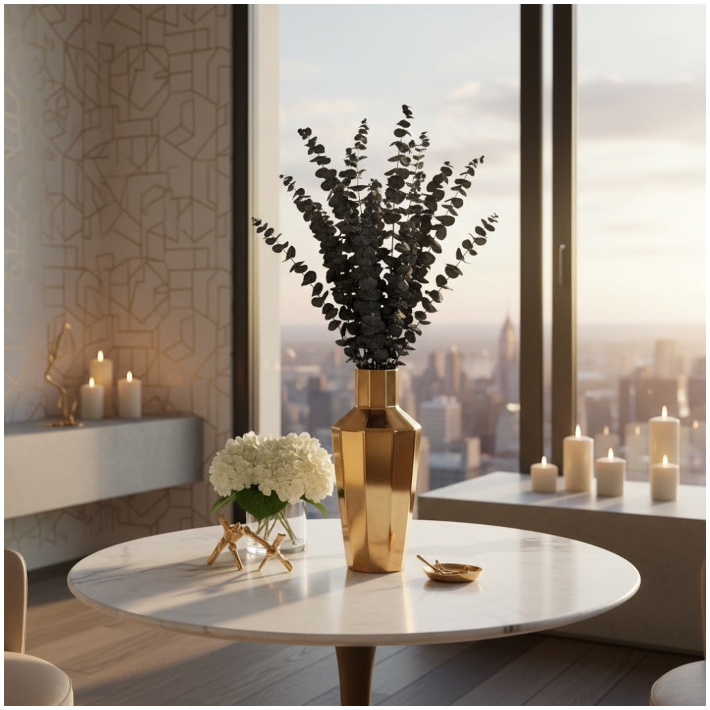 Preserved Eucalyptus Leaves – Elegant Natural Decorative Dried Stem Bouquet