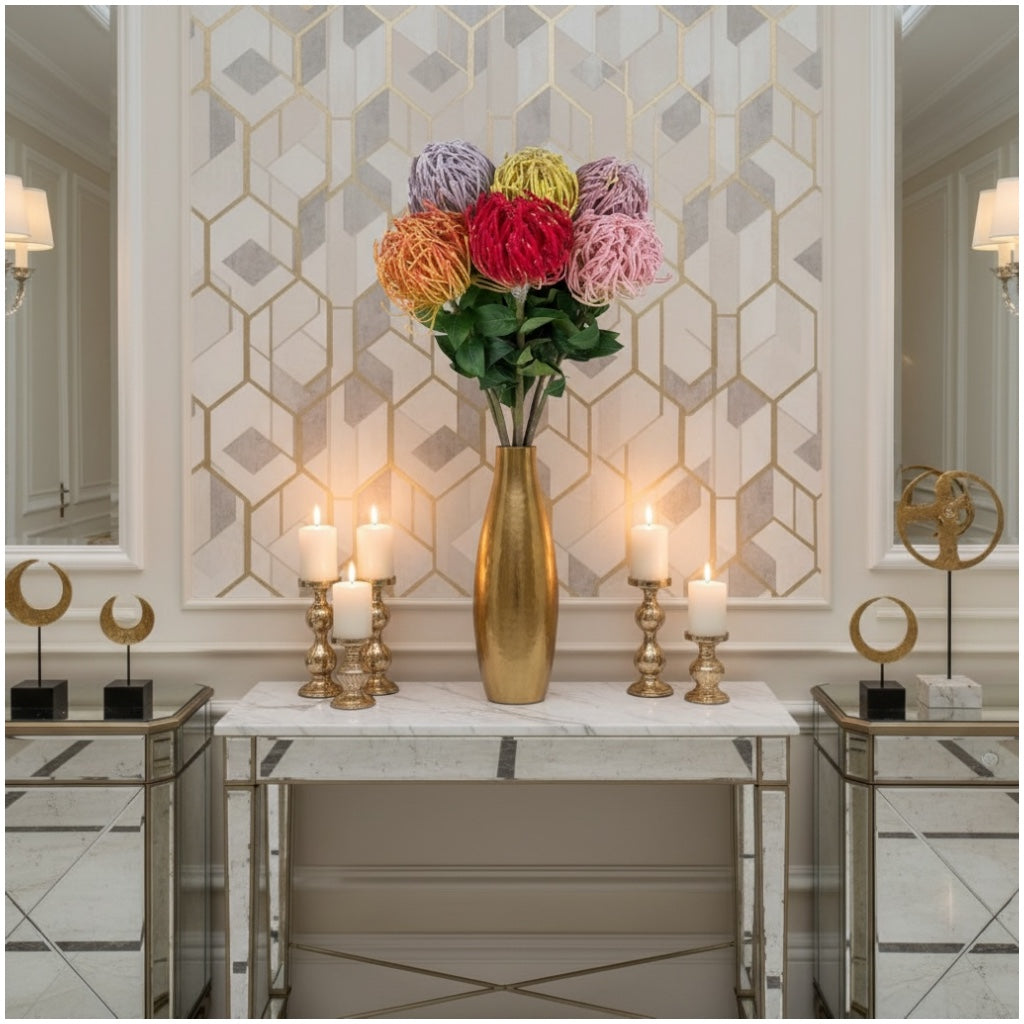 Luxury Artificial Protea Bouquet – Elegant Floral Set of 6 stems