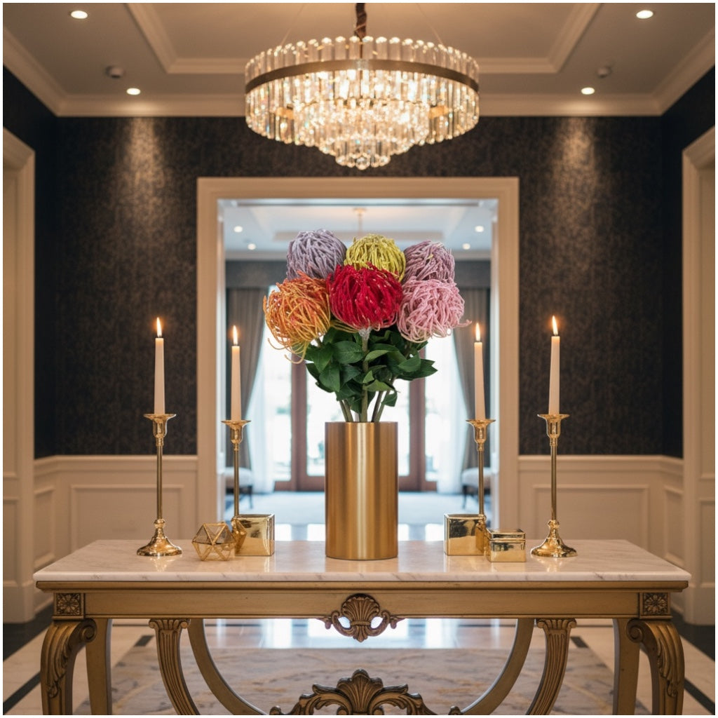 Luxury Artificial Protea Bouquet – Elegant Floral Set of 6 stems