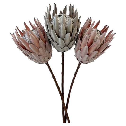 Luxury Artificial South African Protea Stems – Realistic Blooms (Set of 3)