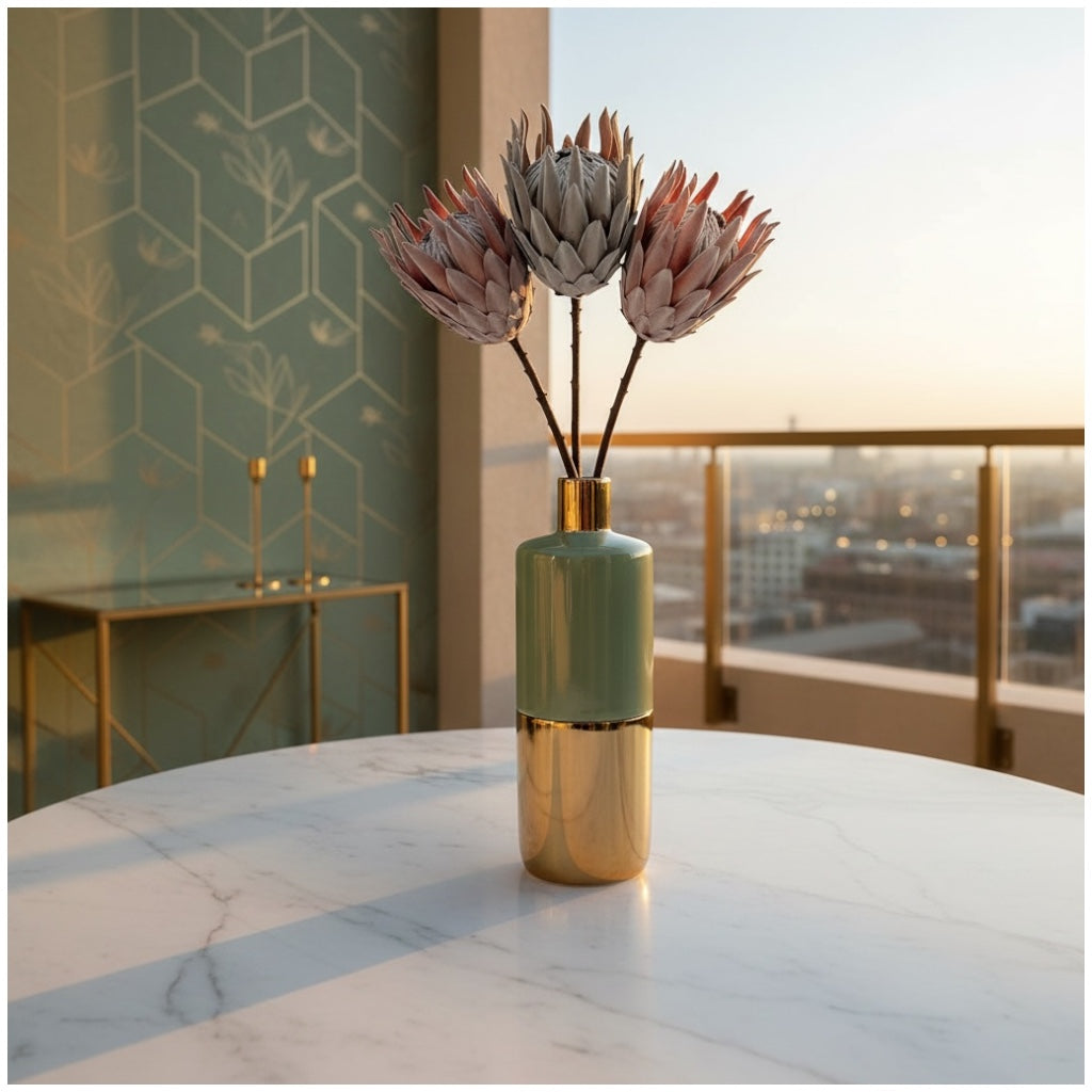 Luxury Artificial South African Protea Stems – Realistic Blooms (Set of 3)