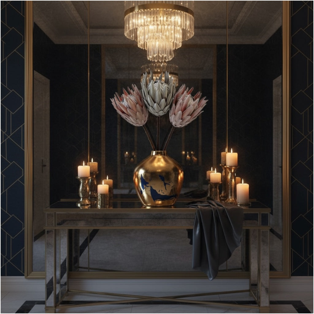 Luxury Artificial South African Protea Stems – Realistic Blooms (Set of 3)