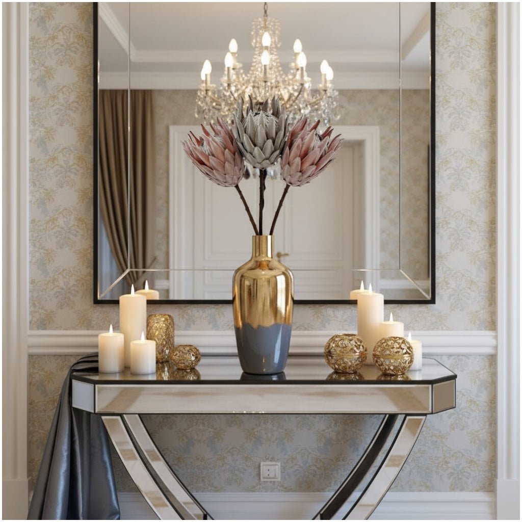 Luxury Artificial South African Protea Stems – Realistic Blooms (Set of 3)