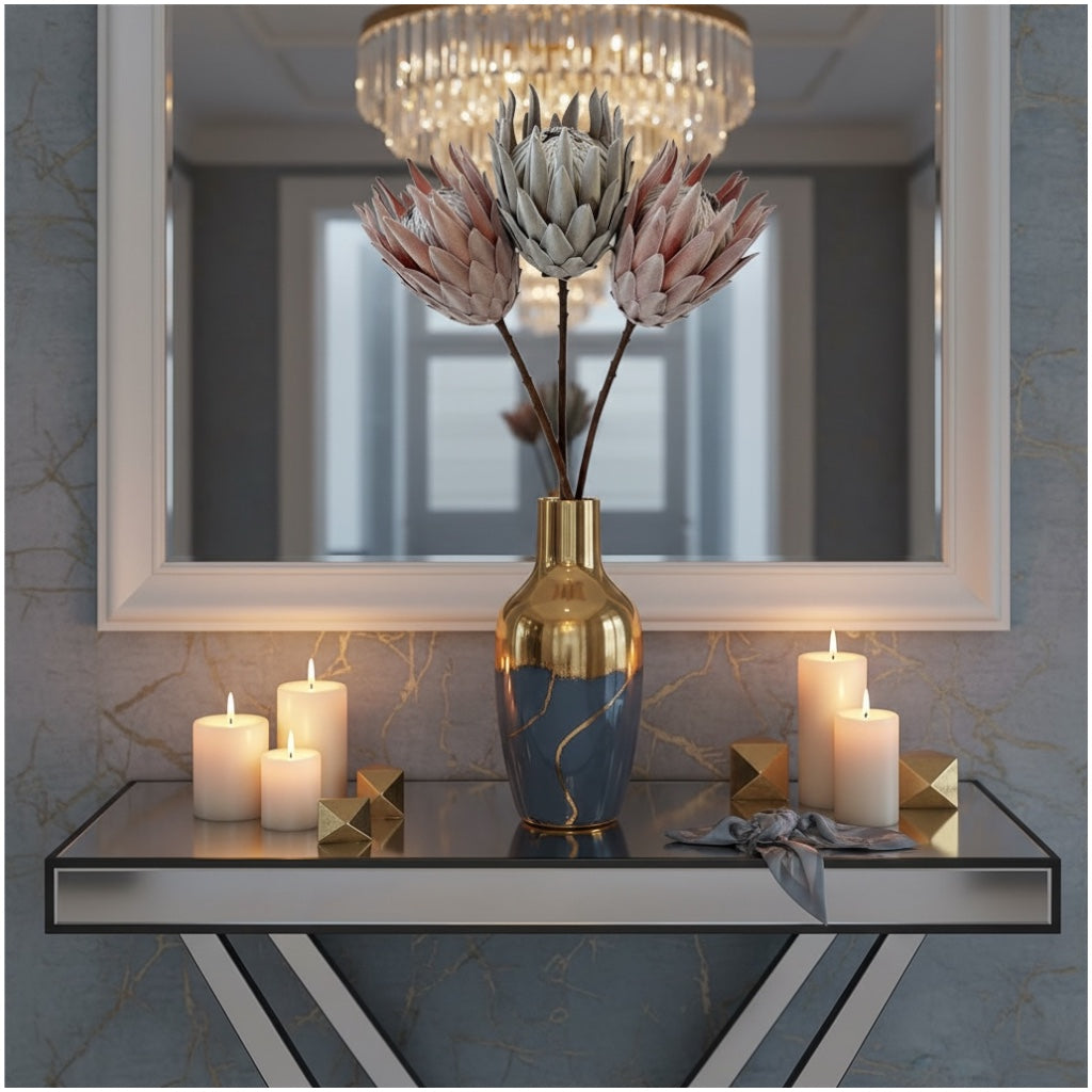 Luxury Artificial South African Protea Stems – Realistic Blooms (Set of 3)