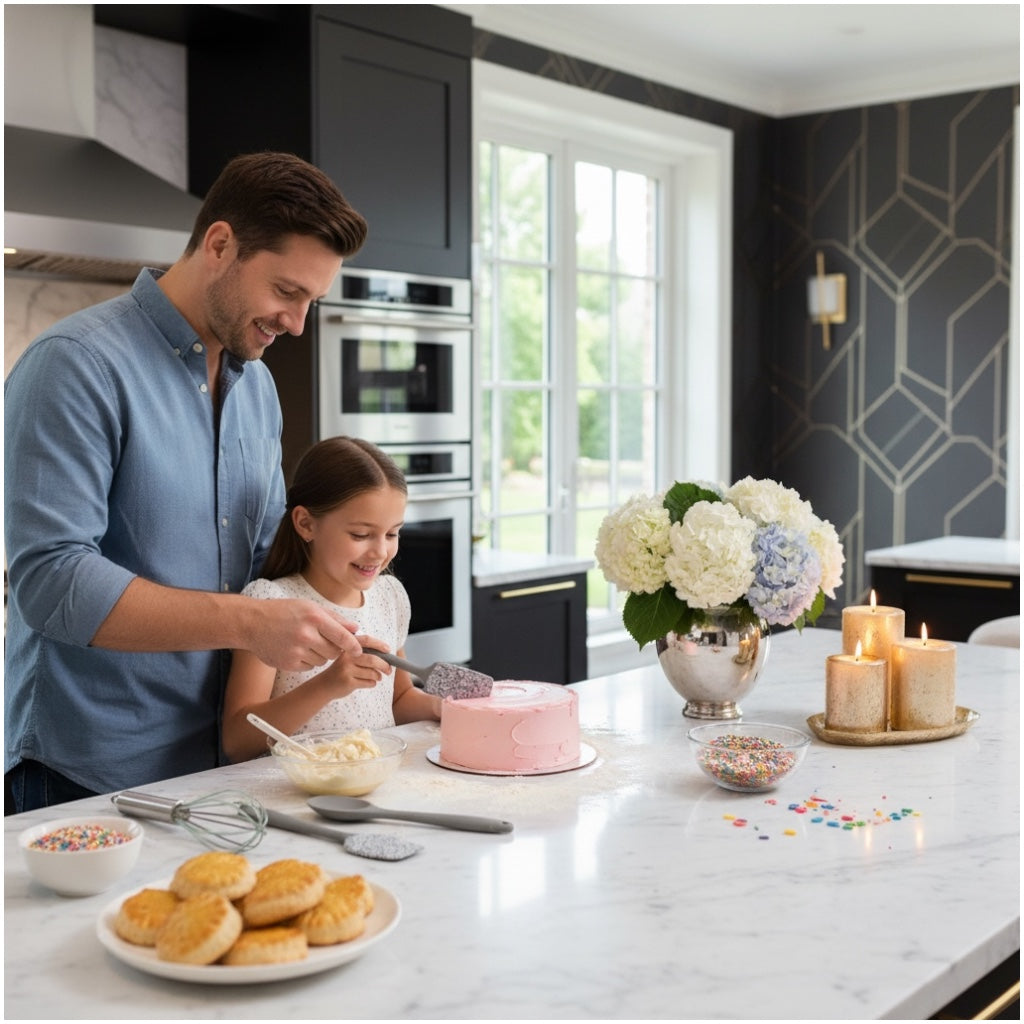 Grey and White Silicone Utensil Set –Stainless Steel and Silicone (5 Piece)