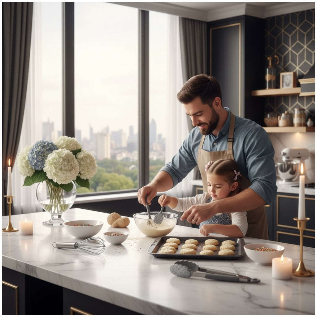 Grey and White Silicone Utensil Set –Stainless Steel and Silicone (5 Piece)