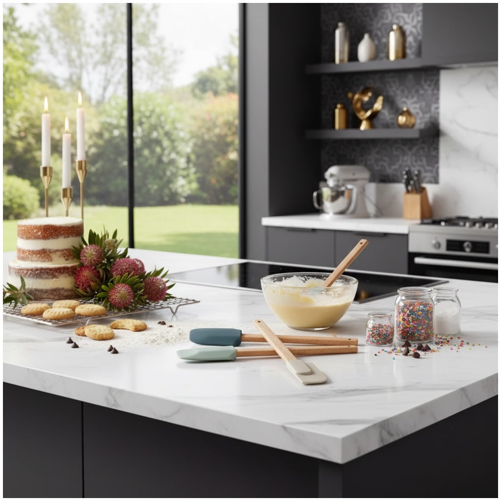 Silicone Spatula, Spoon and Scraper Set of 3 – Non-Stick Baking Tools