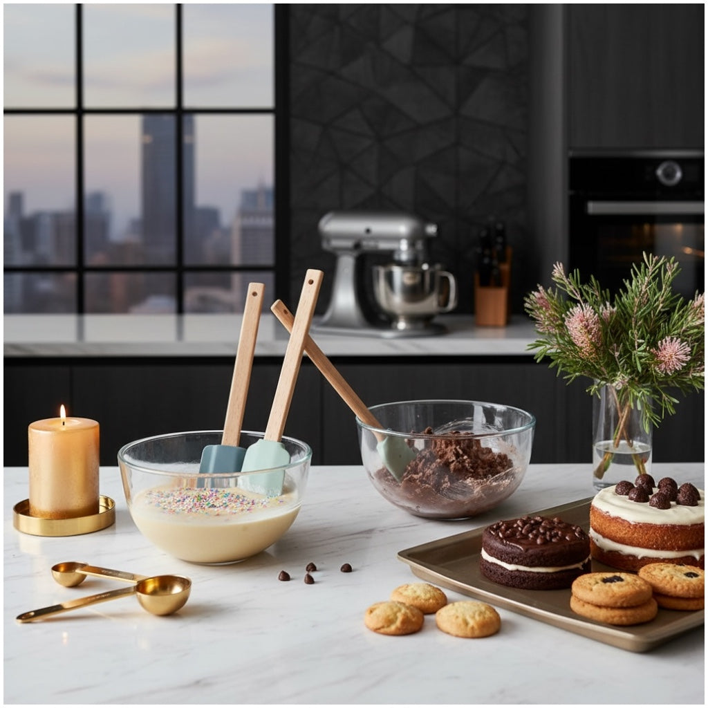 Silicone Spatula, Spoon and Scraper Set of 3 – Non-Stick Baking Tools