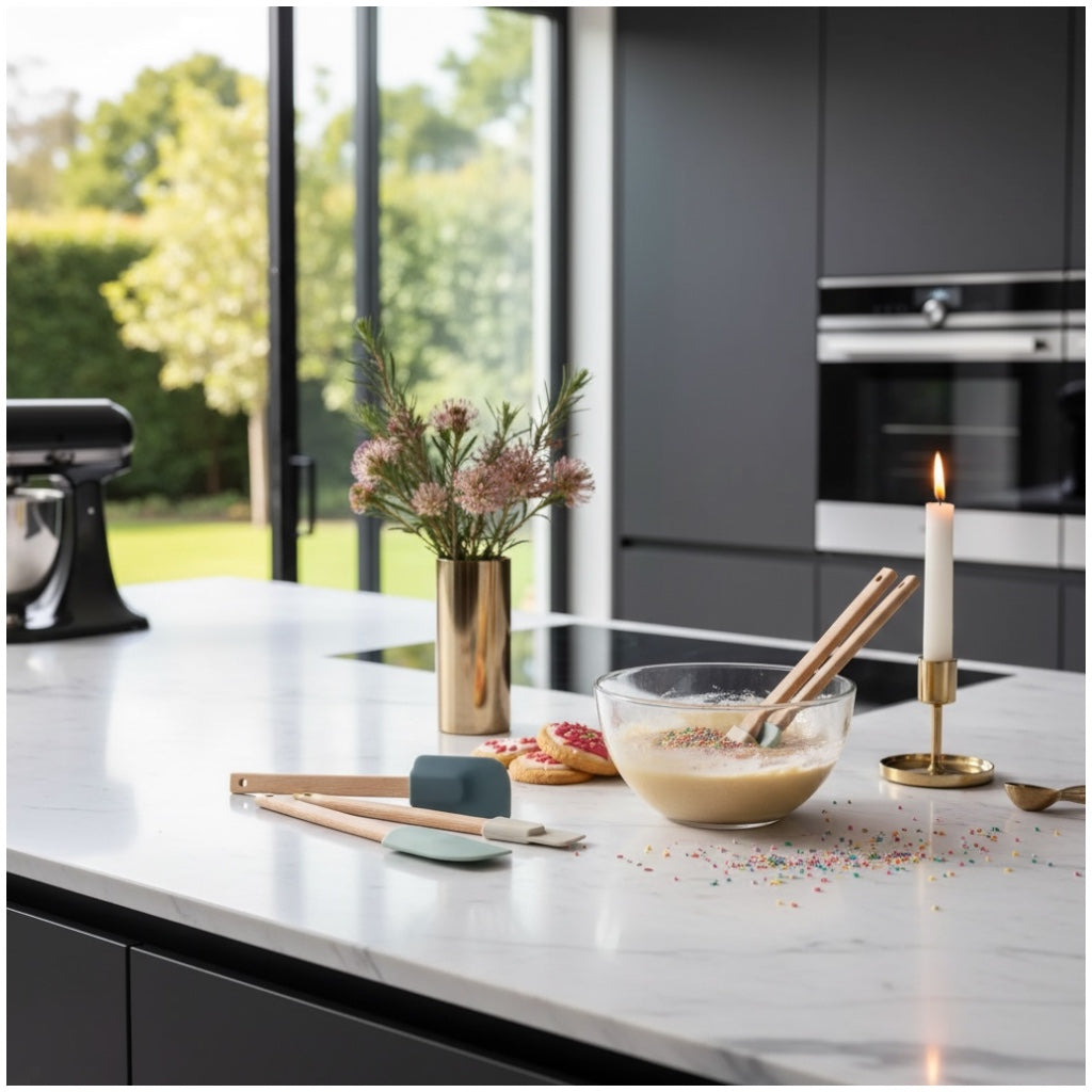 Silicone Spatula, Spoon and Scraper Set of 3 – Non-Stick Baking Tools