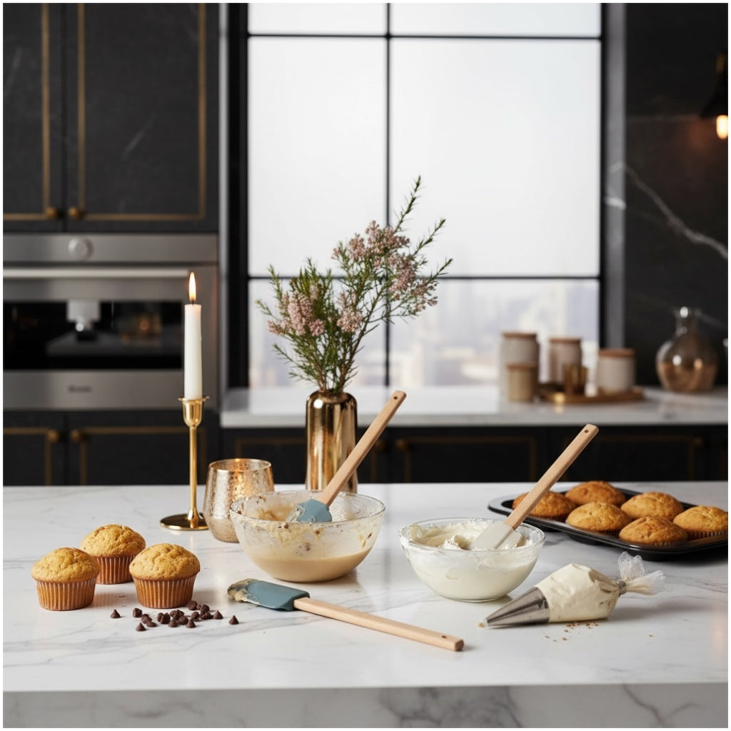 Silicone Spatula, Spoon and Scraper Set of 3 – Non-Stick Baking Tools