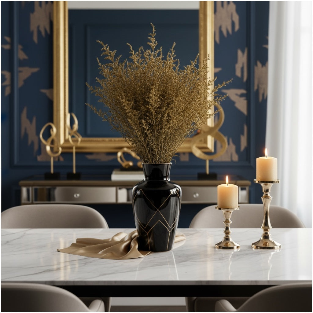 Real Preserved Caspia Stems – Dried Floral Bouquet – 80cm - Mustard Yellow