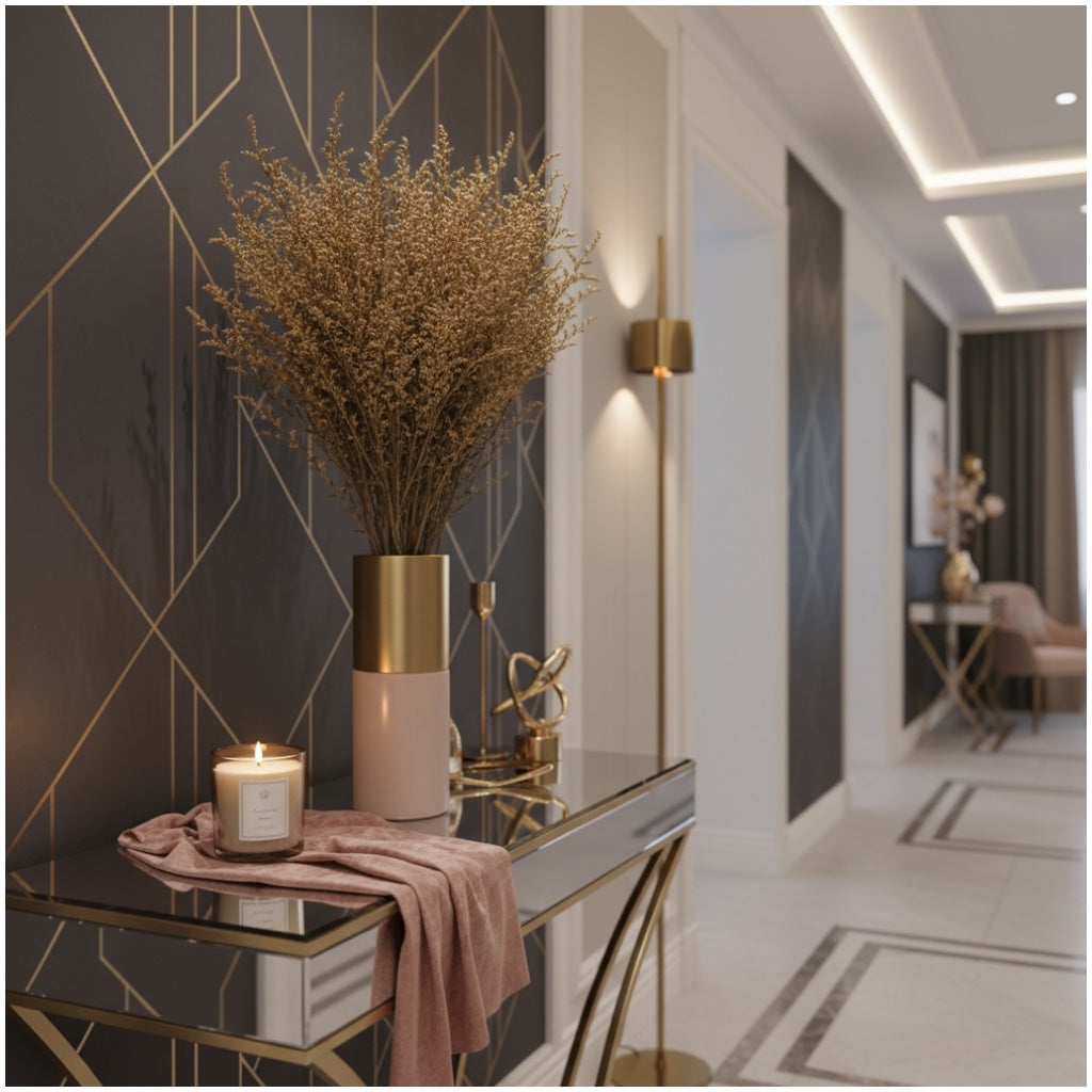 Real Preserved Caspia Stems – Dried Floral Bouquet – 80cm - Mustard Yellow