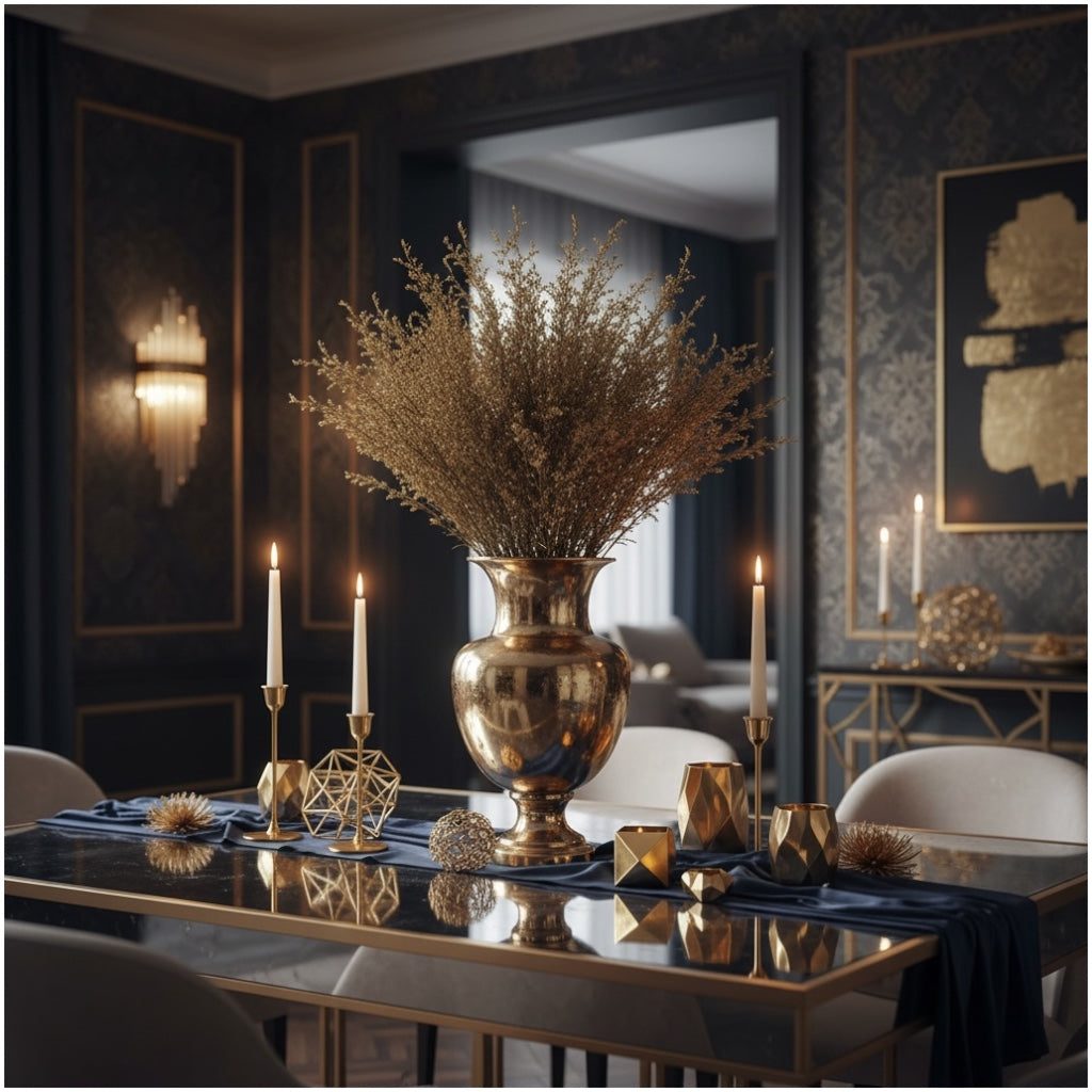 Real Preserved Caspia Stems – Dried Floral Bouquet – 80cm - Mustard Yellow