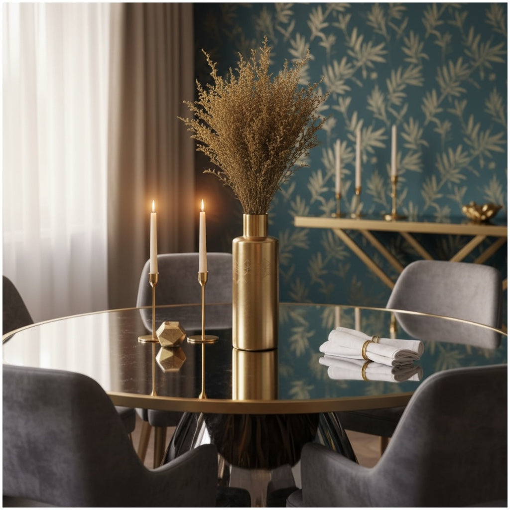 Real Preserved Caspia Stems – Dried Floral Bouquet – 80cm - Mustard Yellow