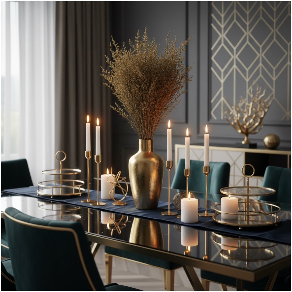 Real Preserved Caspia Stems – Dried Floral Bouquet – 80cm - Mustard Yellow