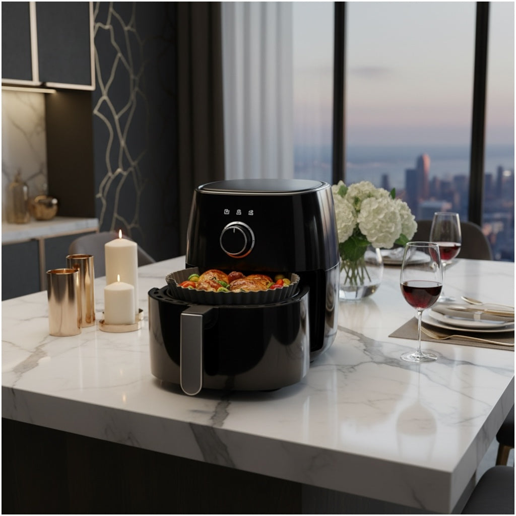 Essential Air Fryer Non Stick Silicone Liner-Durable and flexible-26cm Grey