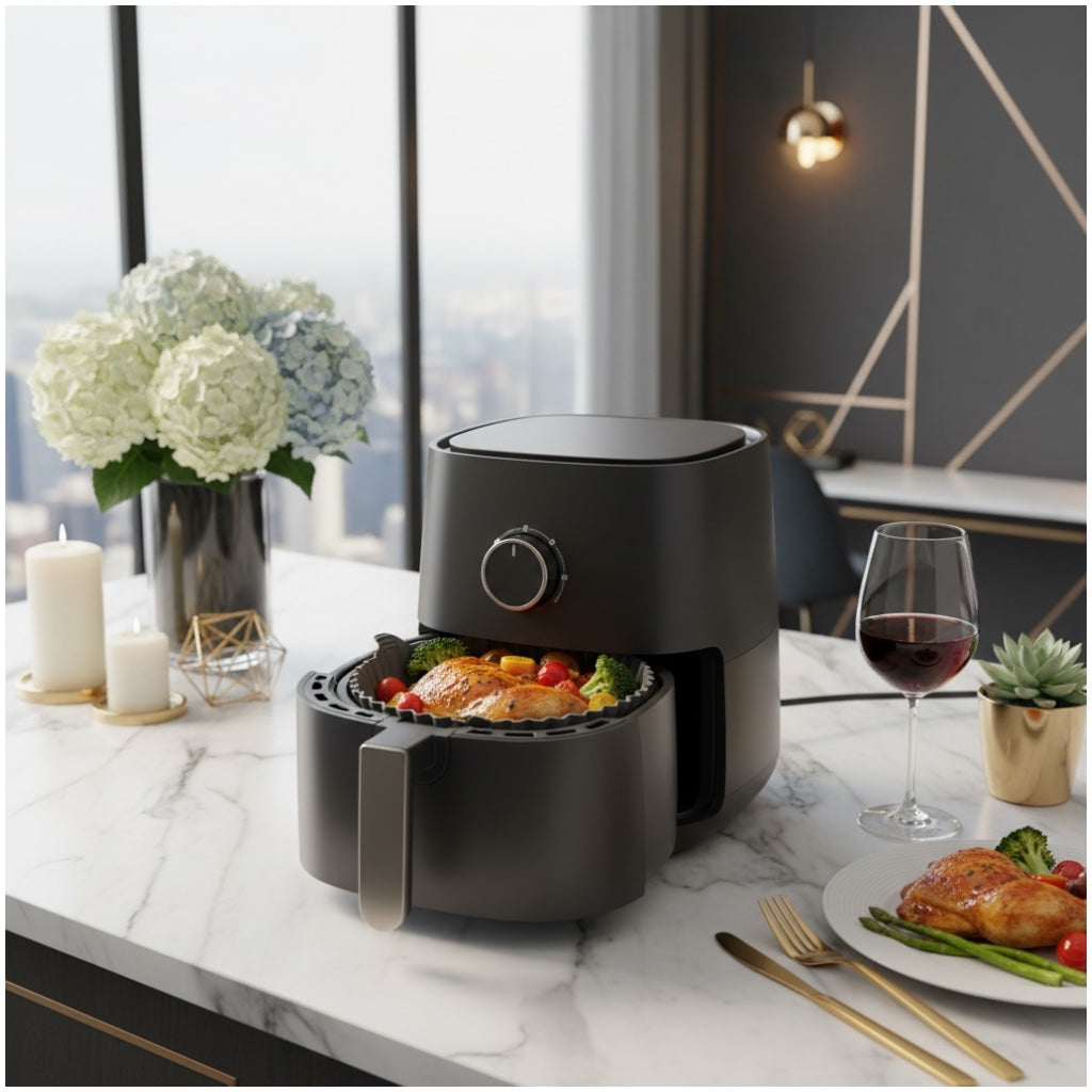 Essential Air Fryer Non Stick Silicone Liner-Durable and flexible-26cm Grey