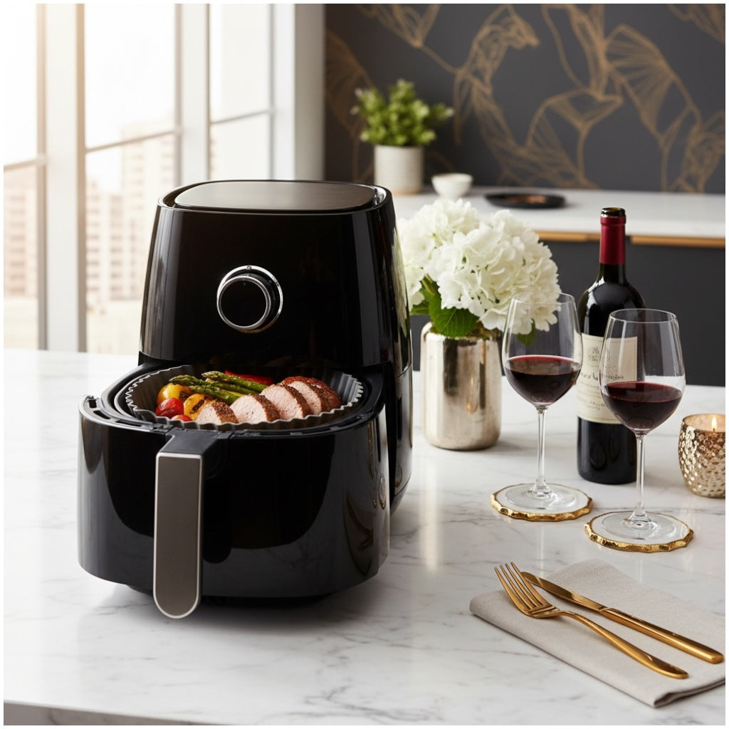 Essential Air Fryer Non Stick Silicone Liner-Durable and flexible-26cm Grey